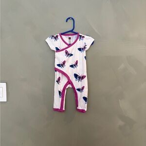 Tea Collection Purple Trim Baby Outfit